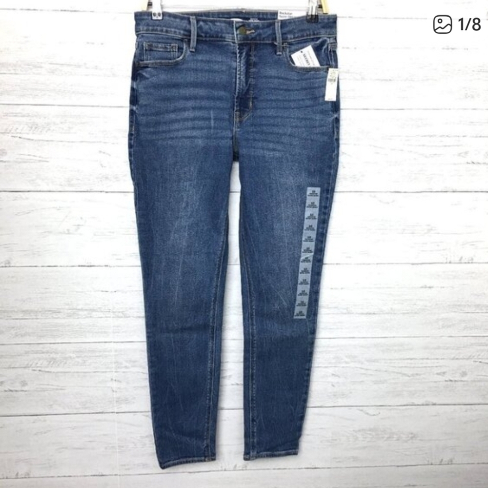 NEW Old Navy Rockstar Super Skinny Jeans High Rise Stretch size 10 length 29"